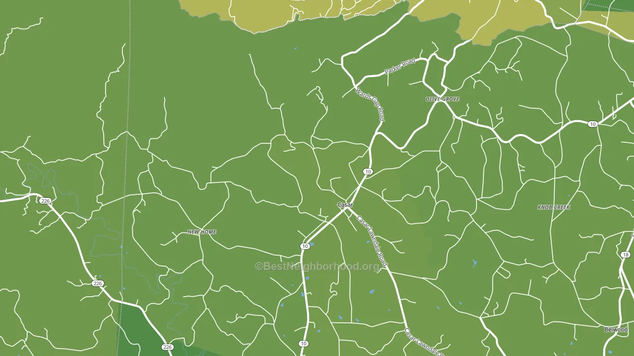 Casar, NC block-group voter-turnout map