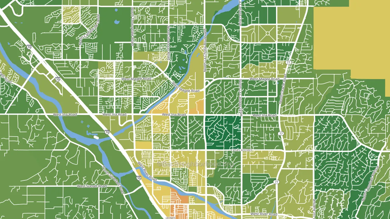 Casas Adobes, AZ block-group voter-turnout map