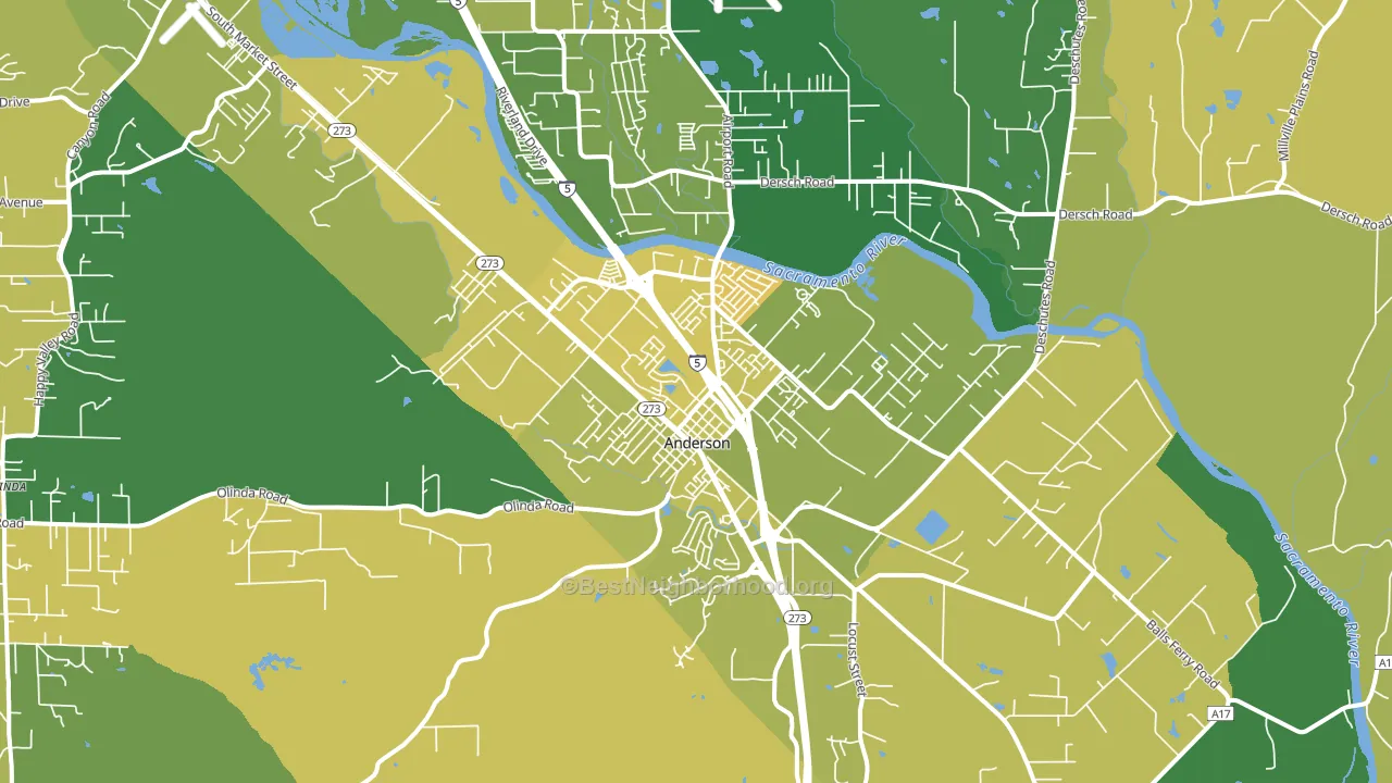 Cascade, Anderson, CA block-group voter-turnout map