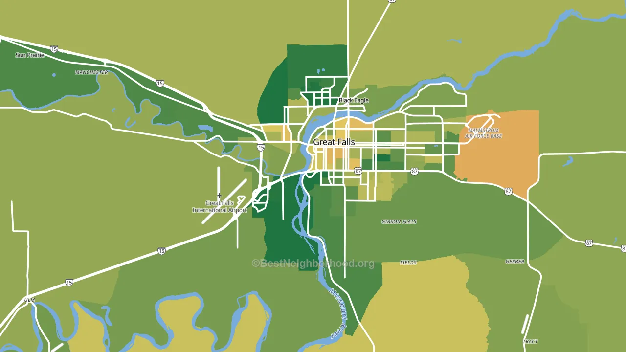 Cascade County, MT block-group voter-turnout map