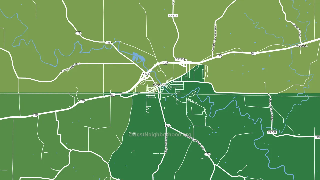 Cascade, IA block-group voter-turnout map