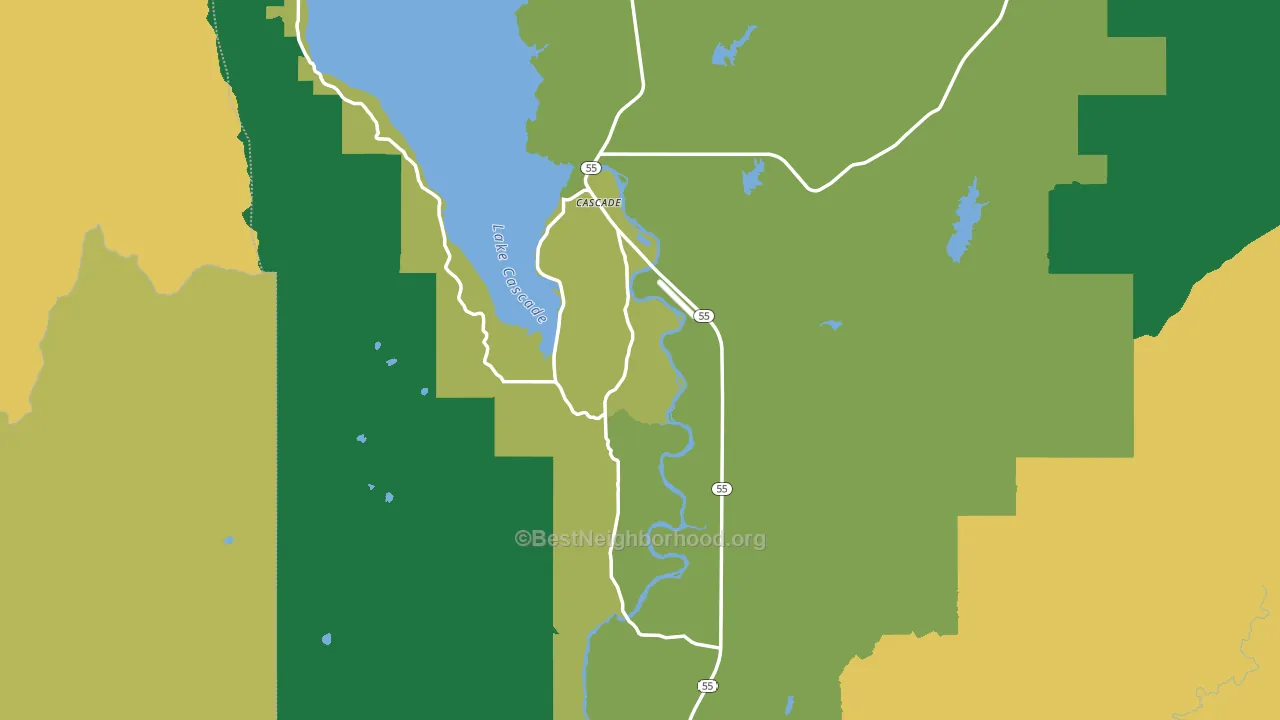 Cascade, ID block-group voter-turnout map
