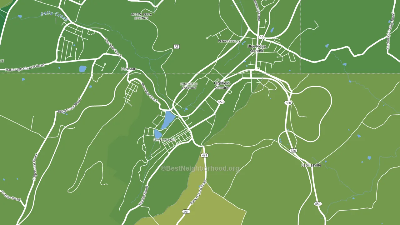 Cascade, MD block-group voter-turnout map