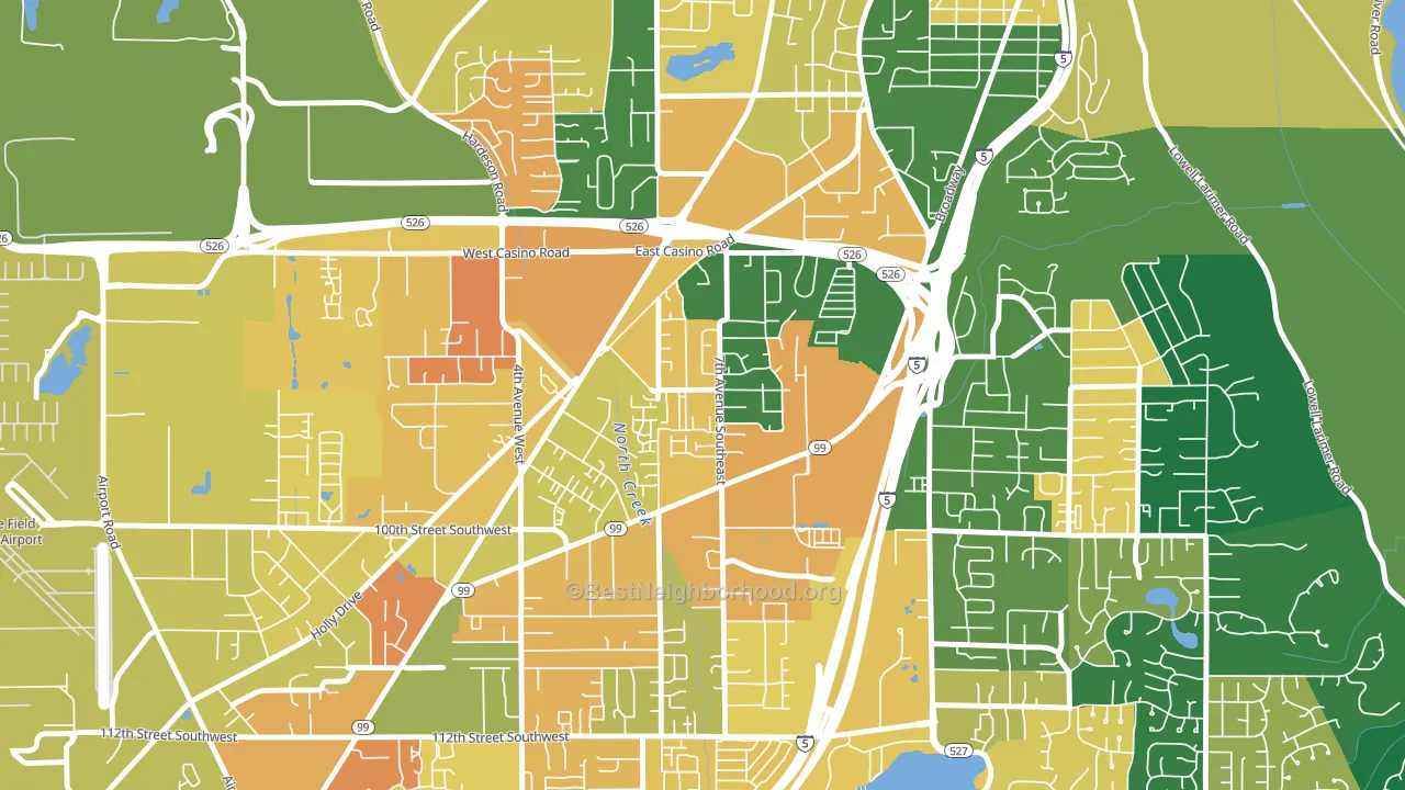 Cascade View, Everett, WA block-group voter-turnout map