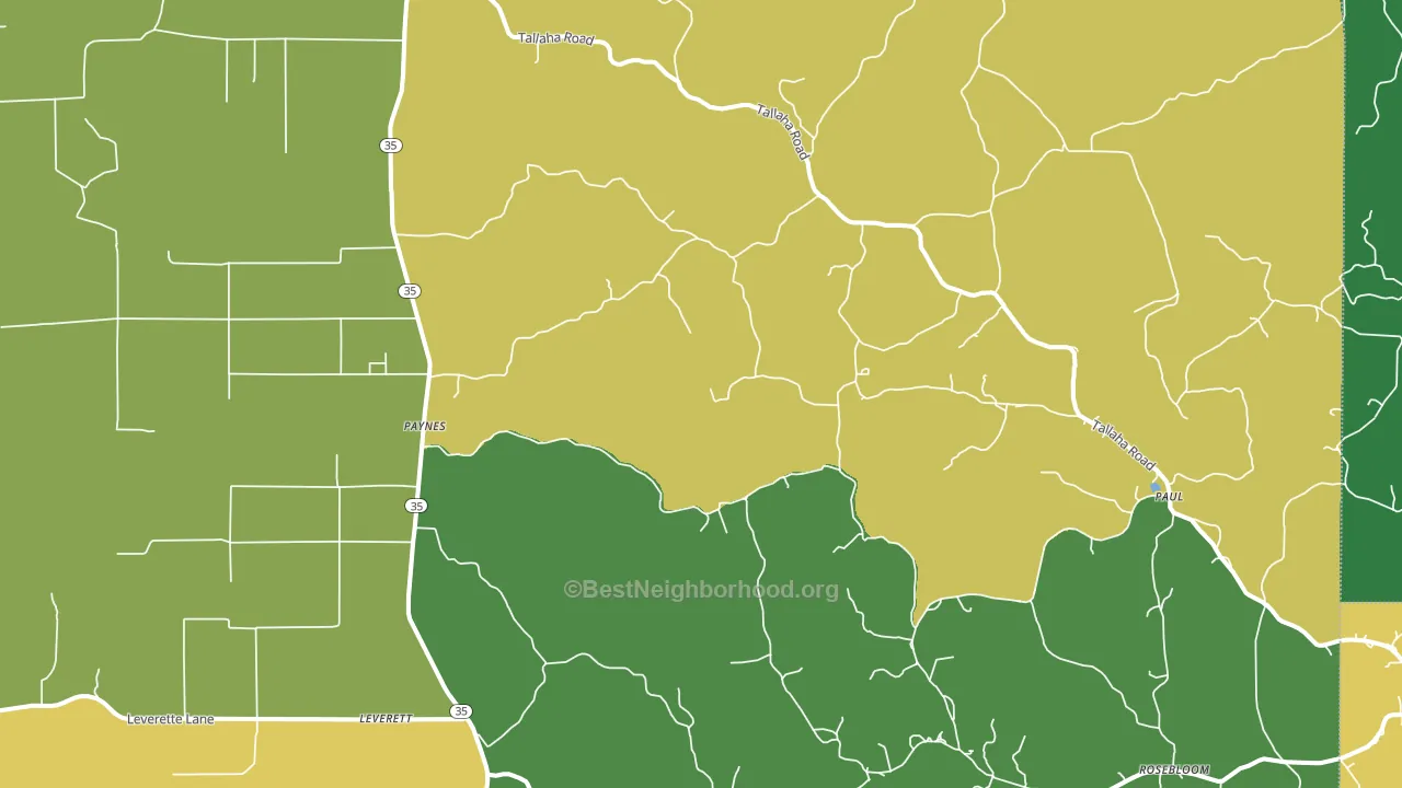 Cascilla, MS block-group voter-turnout map