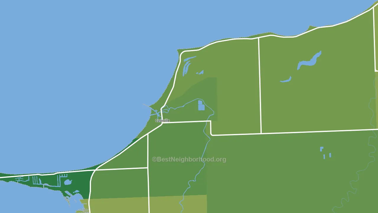Caseville, MI block-group voter-turnout map