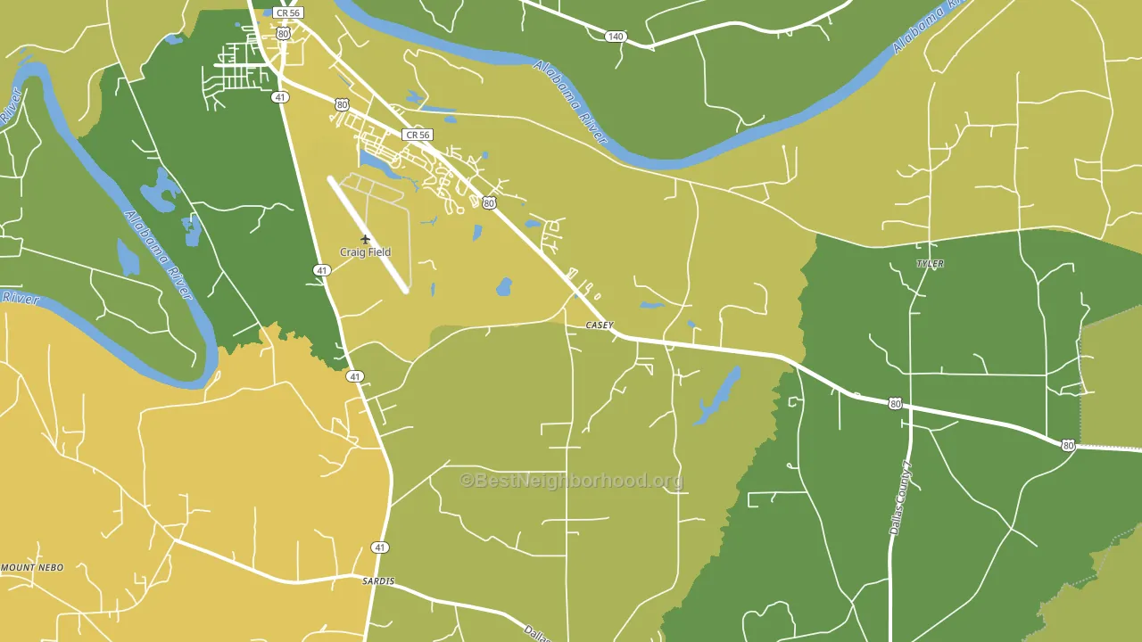 Casey, AL block-group voter-turnout map