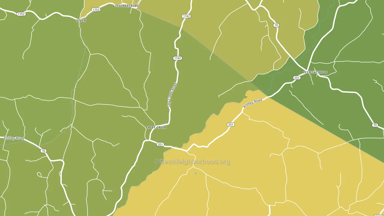 Casey Creek, KY block-group voter-turnout map