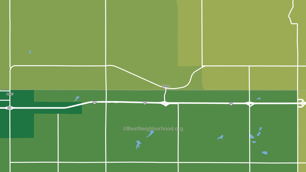 Casey, IA block-group voter-turnout map