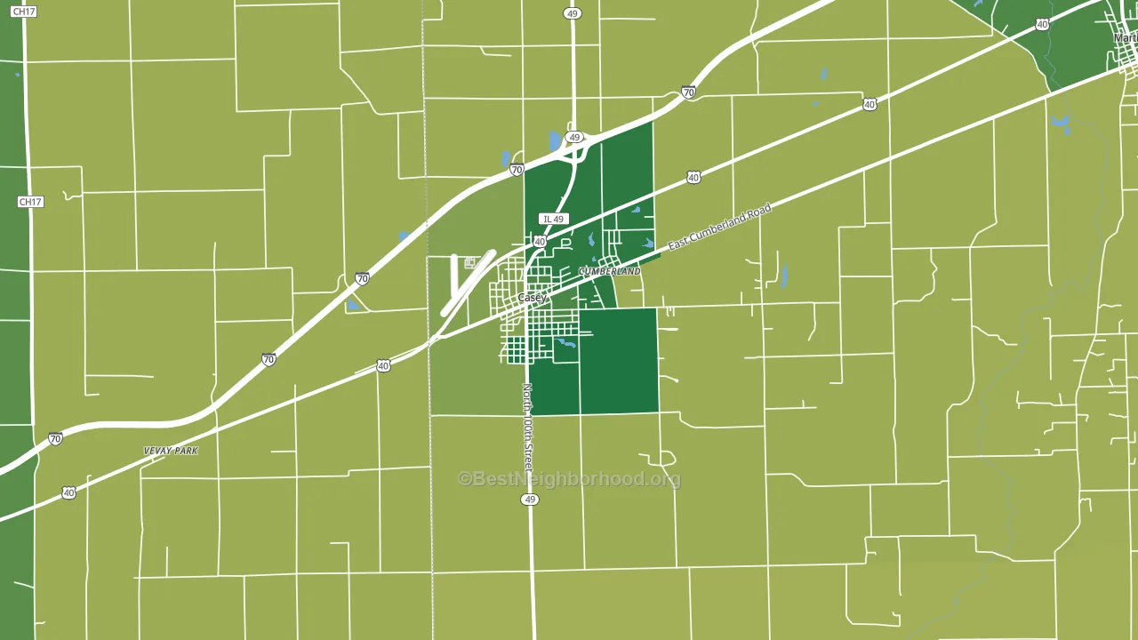 Casey, IL block-group voter-turnout map
