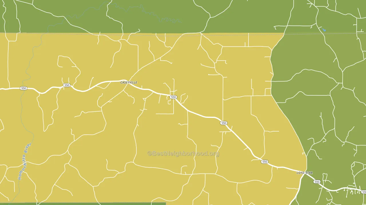 Caseyville, MS block-group voter-turnout map