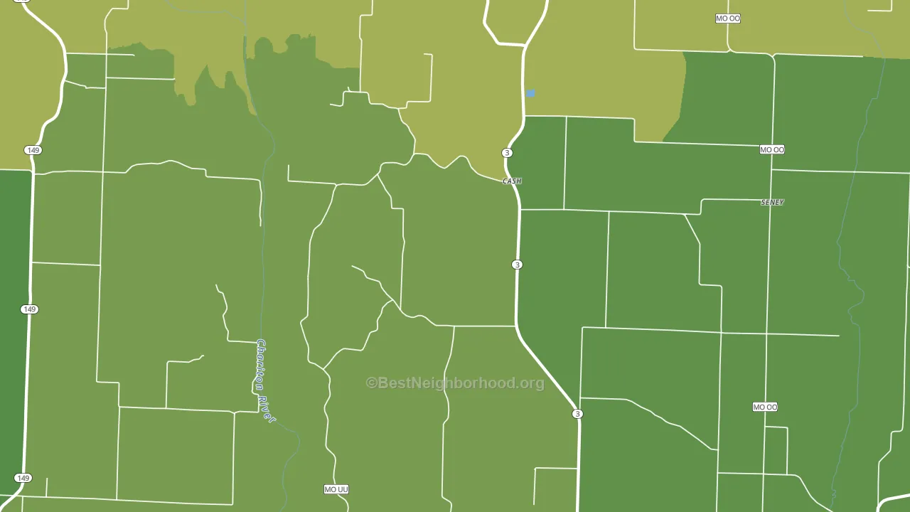 Cash, MO block-group voter-turnout map