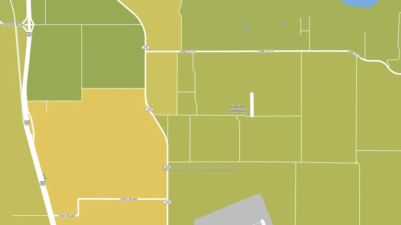 Cashion Community, TX block-group voter-turnout map