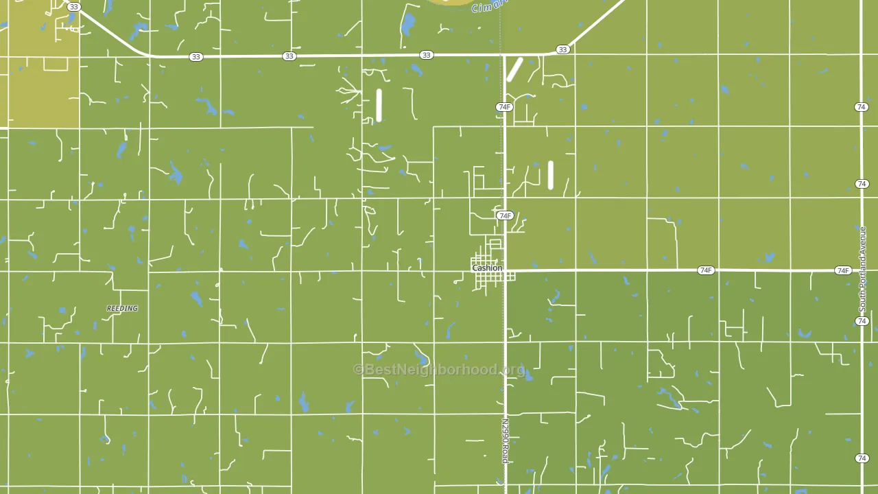 Cashion, OK block-group voter-turnout map