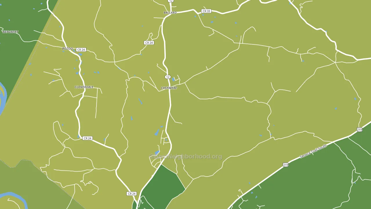 Cashmere, WV block-group voter-turnout map