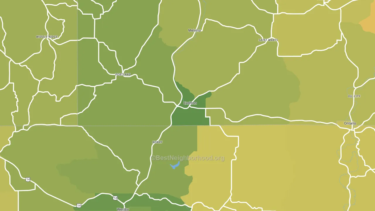 Cashton, WI block-group voter-turnout map