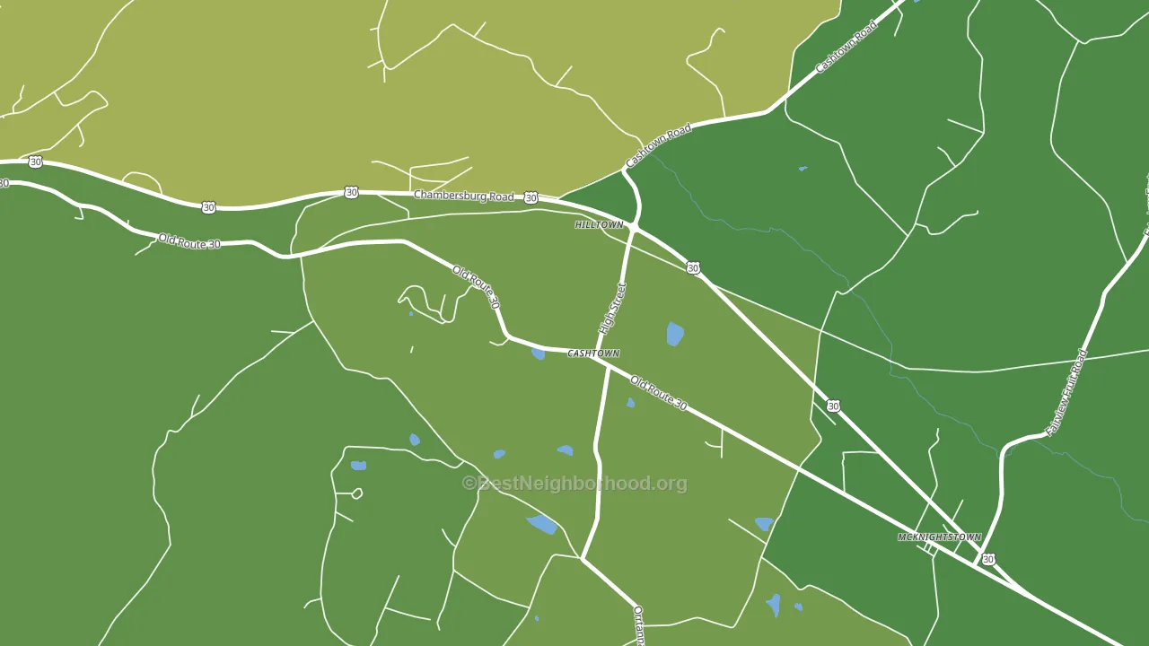 Cashtown, PA block-group voter-turnout map
