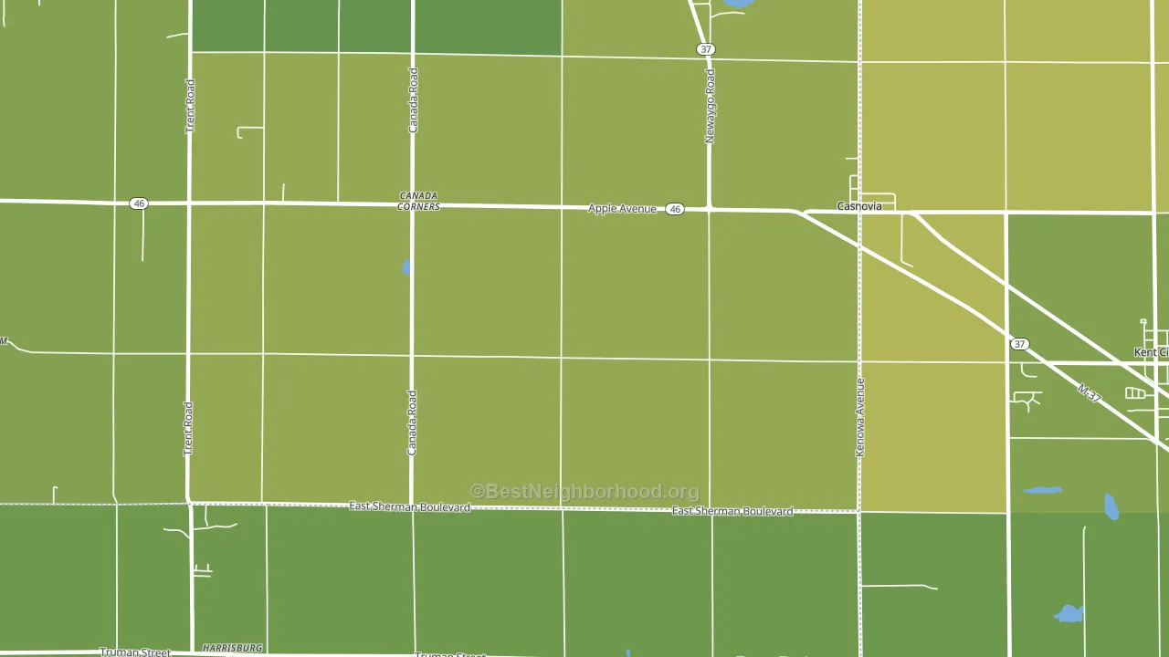 Casnovia, MI block-group voter-turnout map