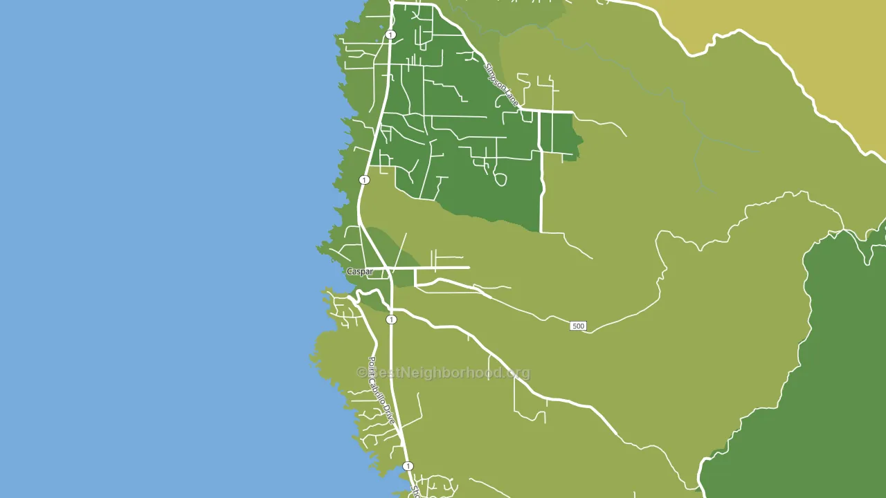 Caspar, CA block-group voter-turnout map