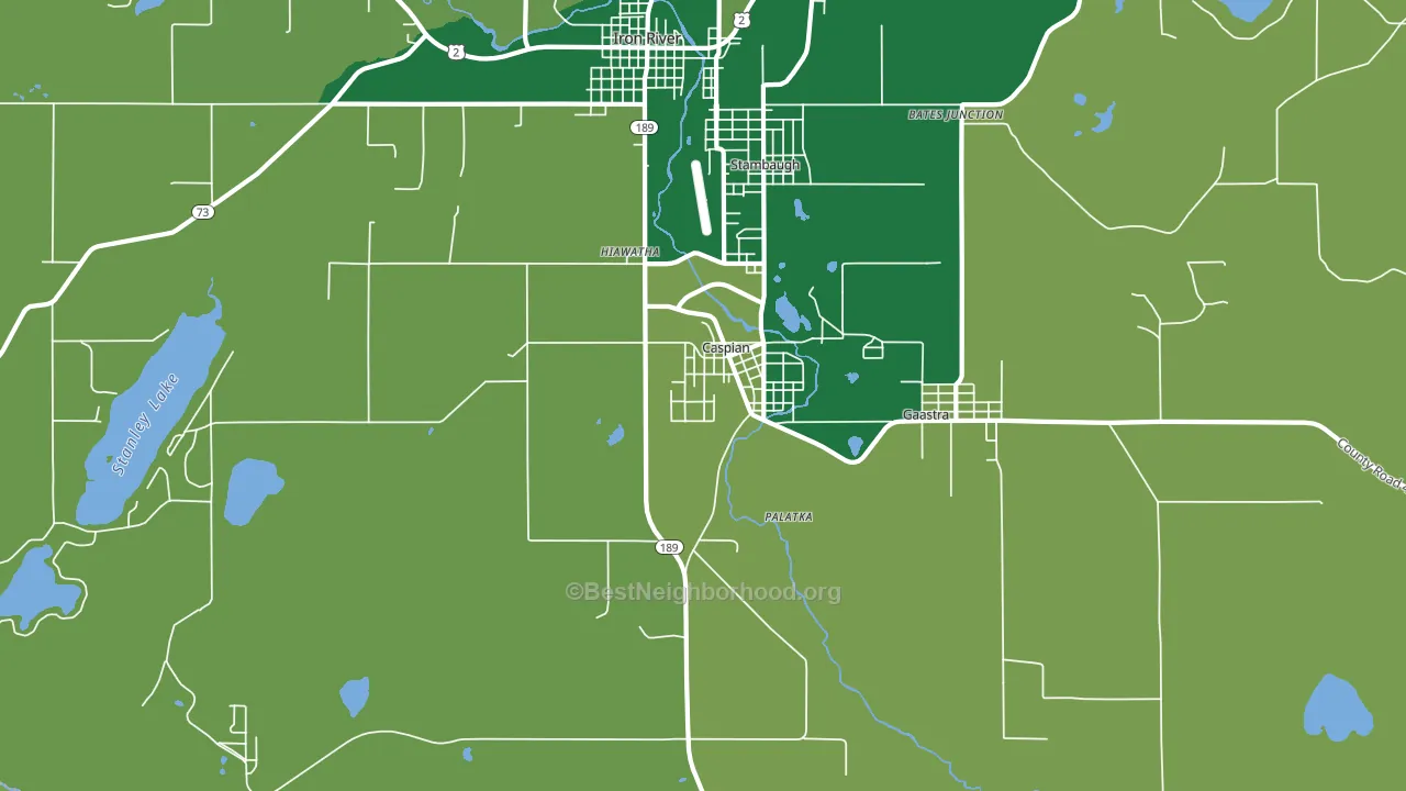 Caspian, MI block-group voter-turnout map