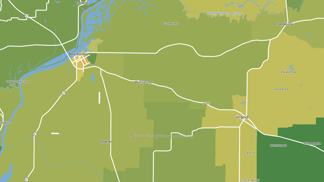 Cass County, IL block-group voter-turnout map