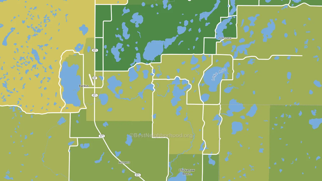Cass County, MN block-group voter-turnout map