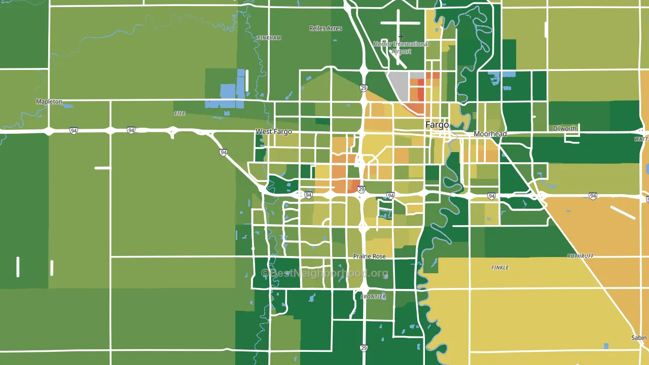 Cass County, ND block-group voter-turnout map