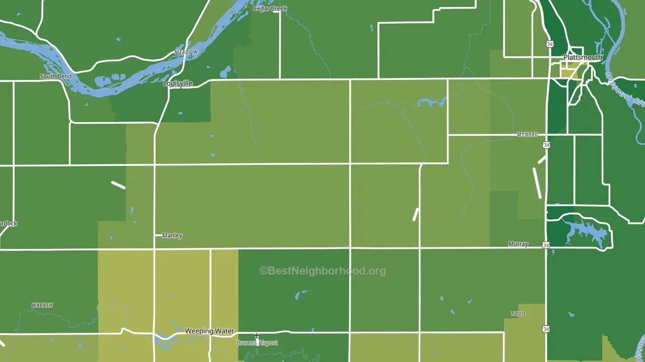 Cass County, NE block-group voter-turnout map