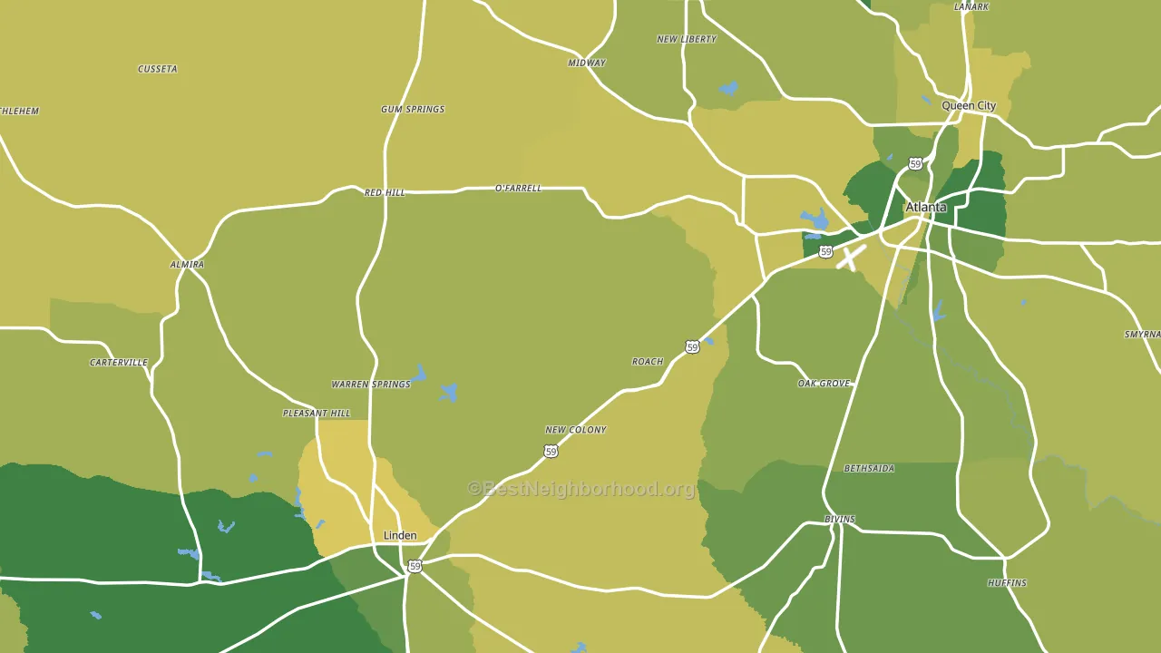 Cass County, TX block-group voter-turnout map