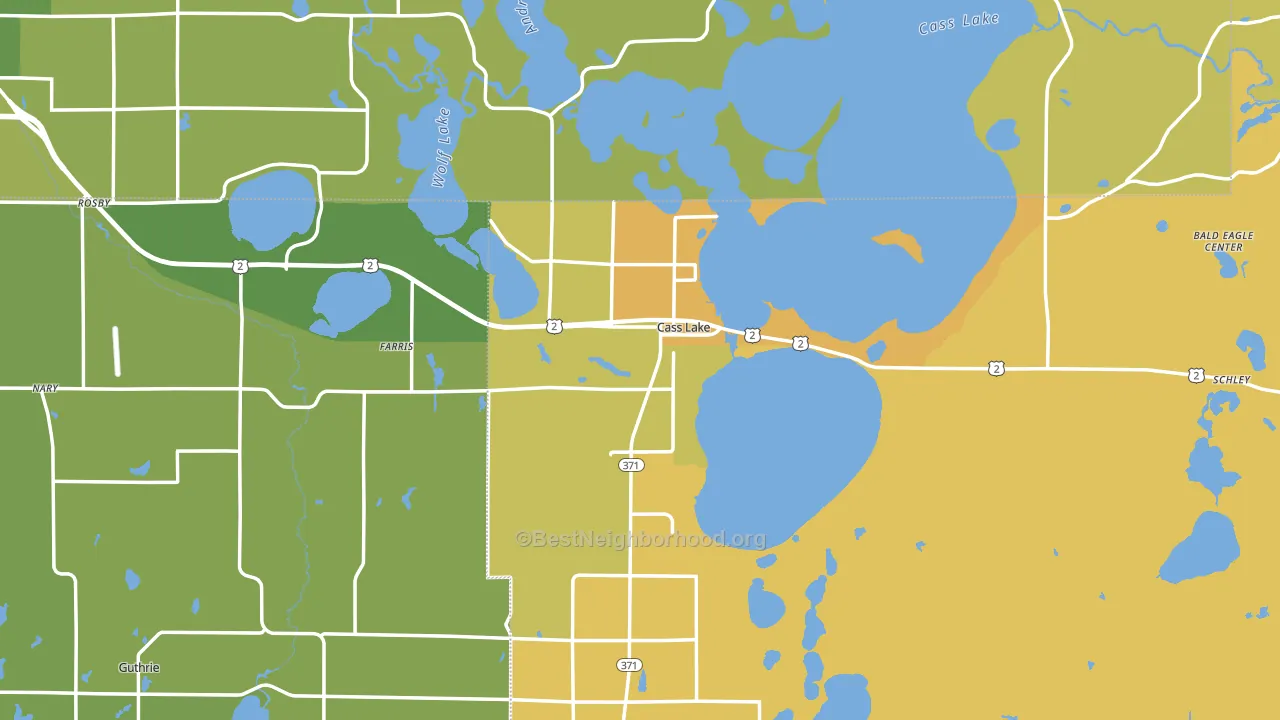 Cass Lake, MN block-group voter-turnout map