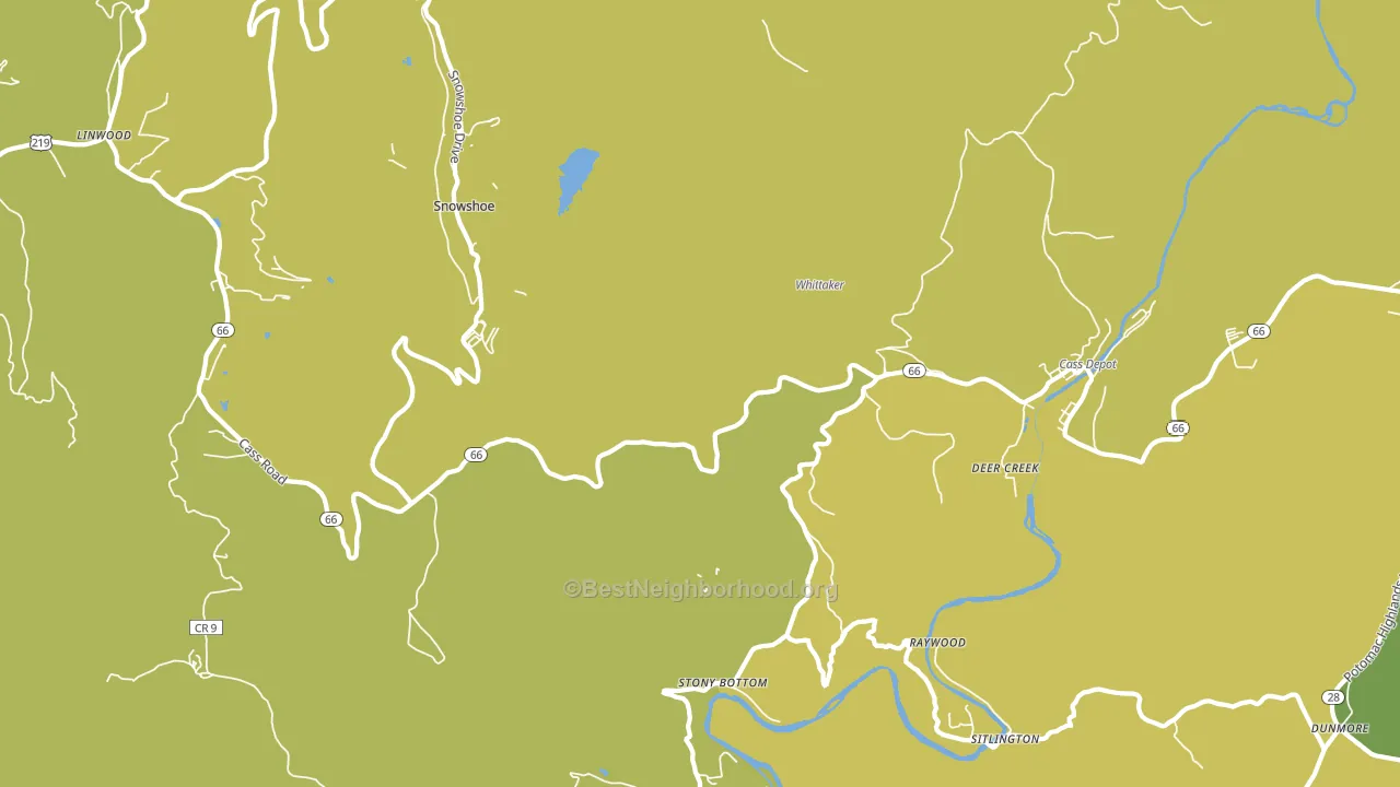 Cass, WV block-group voter-turnout map