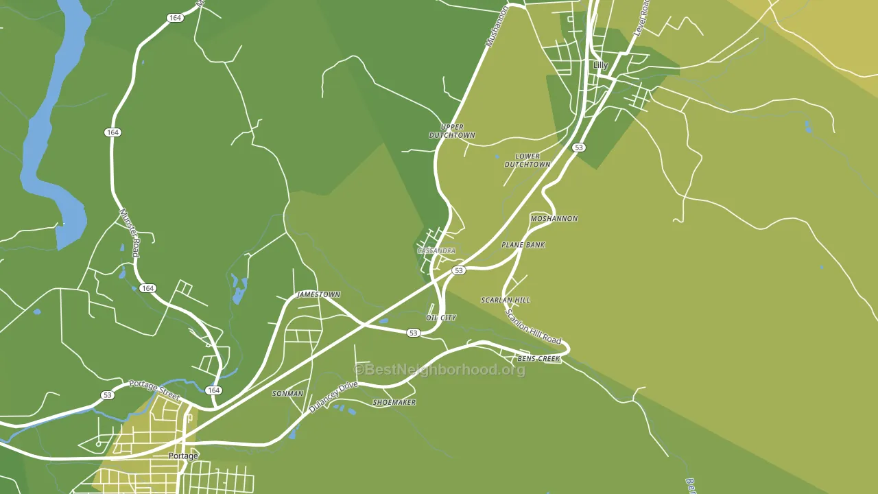 Cassandra, PA block-group voter-turnout map
