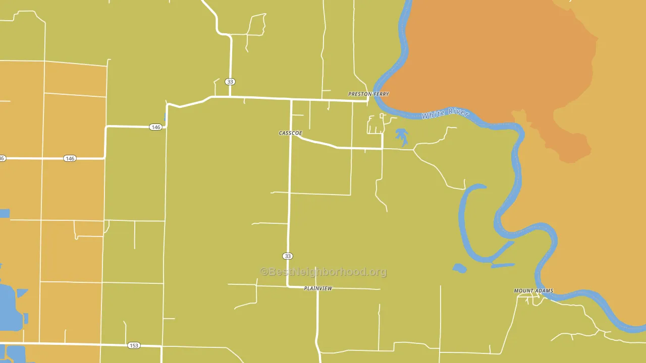 Casscoe, AR block-group voter-turnout map
