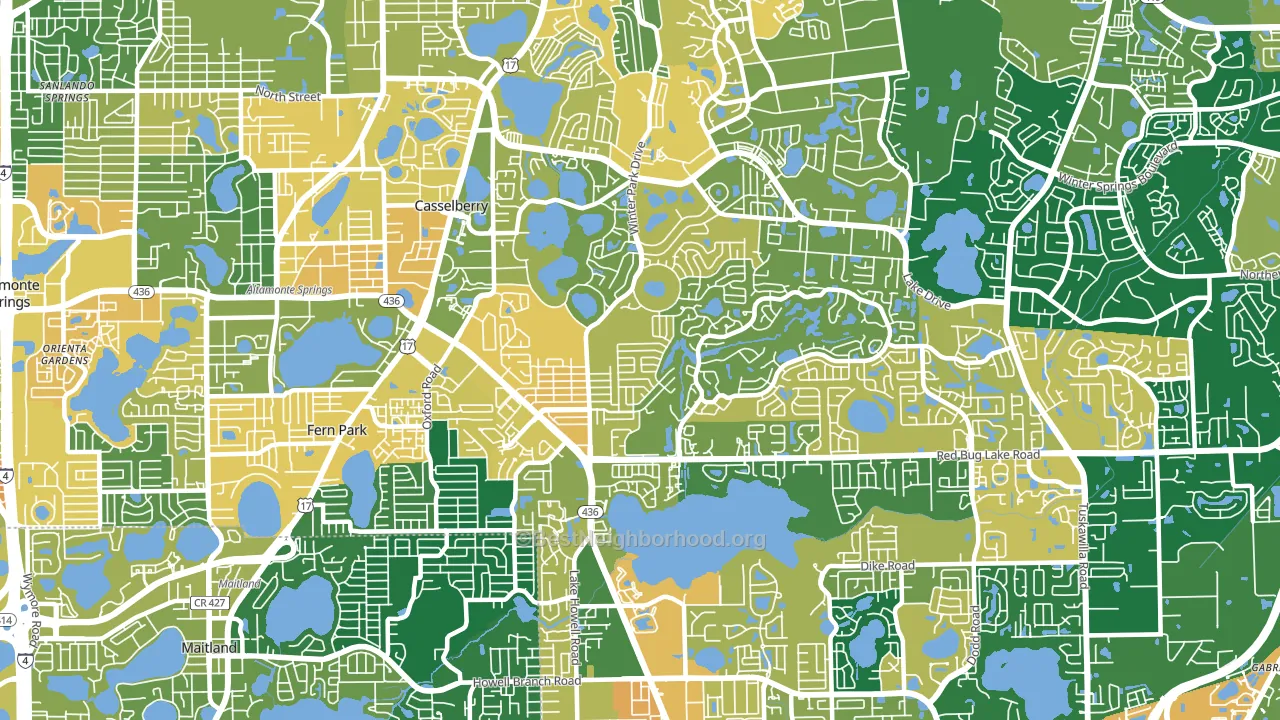 Casselberry, FL block-group voter-turnout map