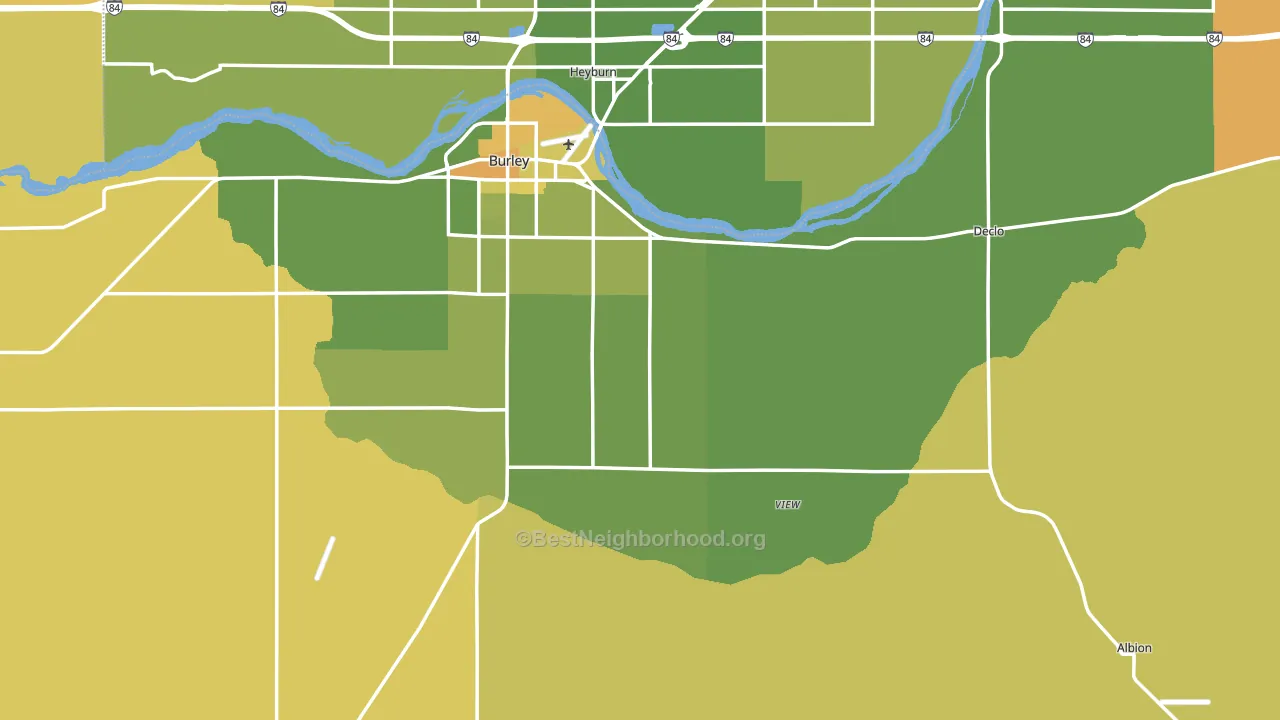 Cassia County, ID block-group voter-turnout map
