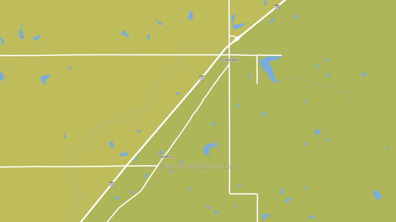 Cassoday, KS block-group voter-turnout map