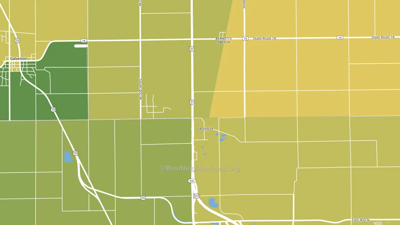 Cassville, IN block-group voter-turnout map