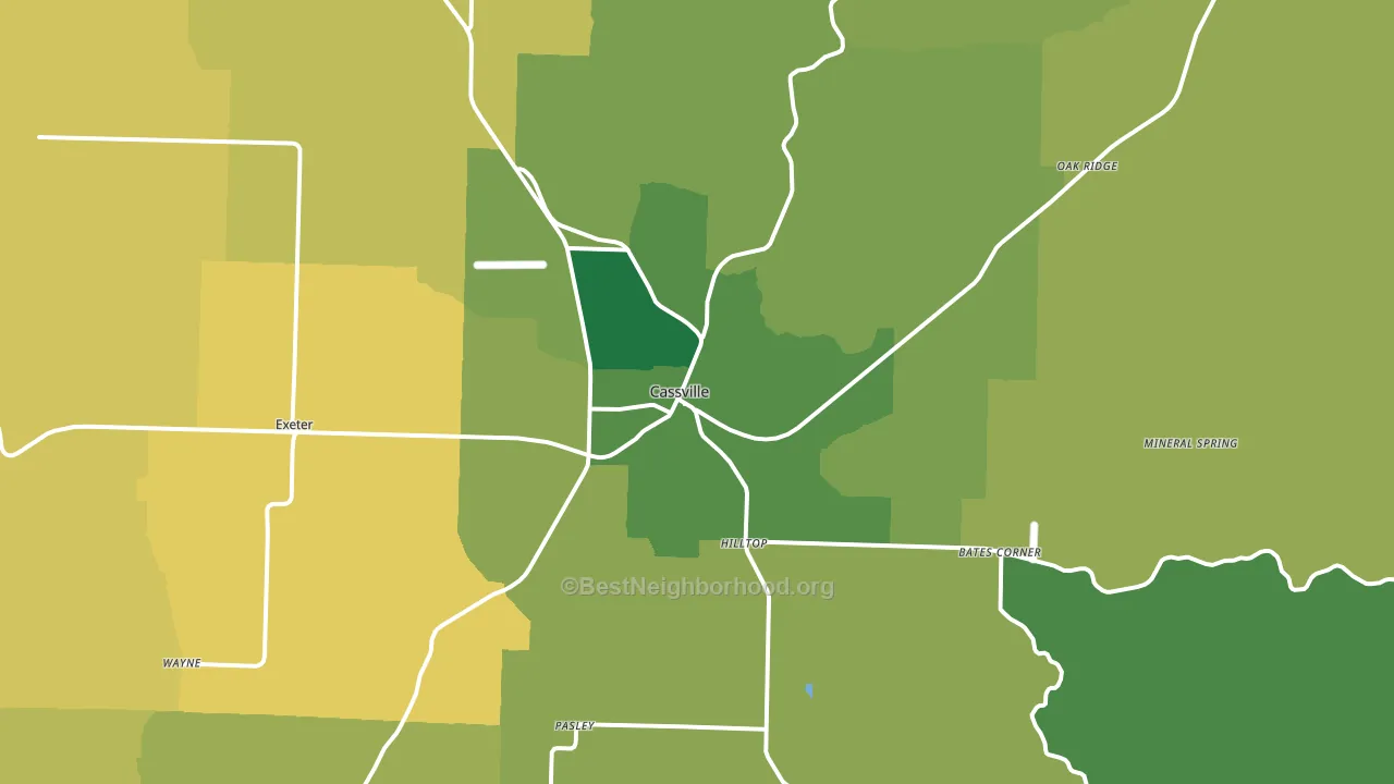 Cassville, MO block-group voter-turnout map