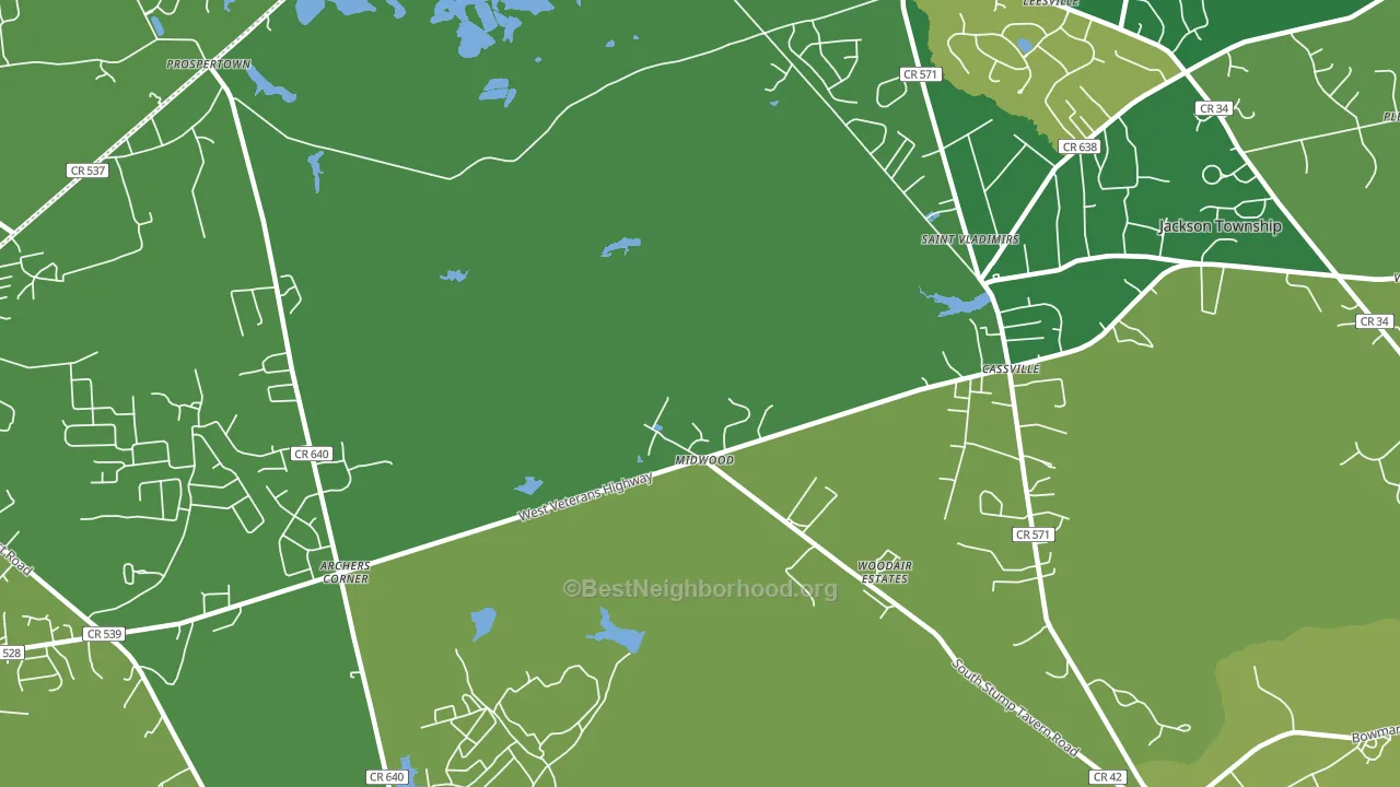 Cassville, NJ block-group voter-turnout map