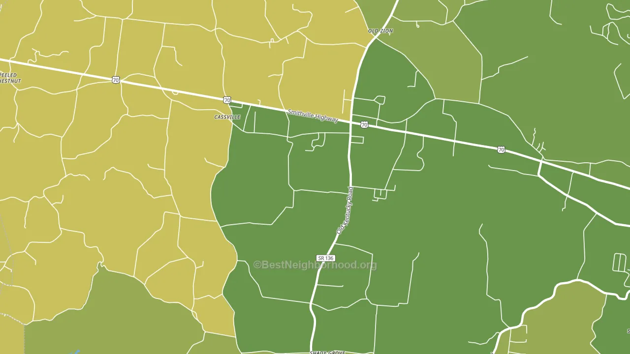 Cassville, TN block-group voter-turnout map