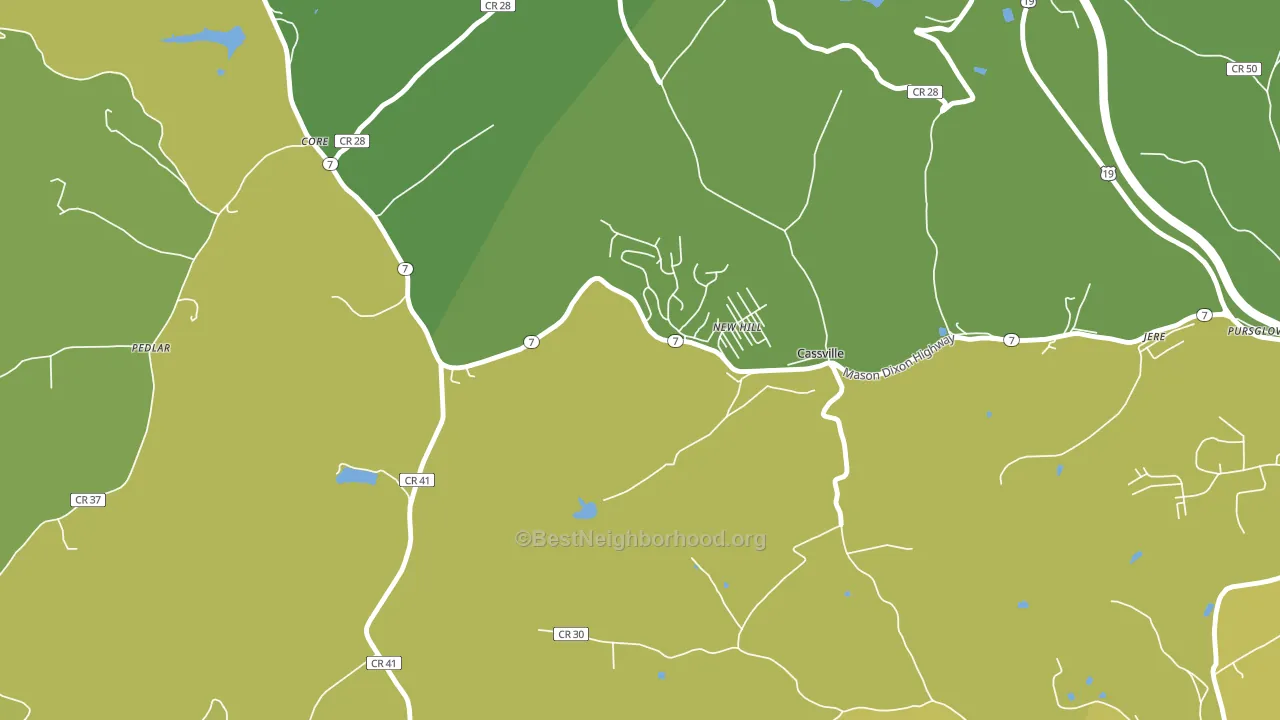 Cassville, WV block-group voter-turnout map