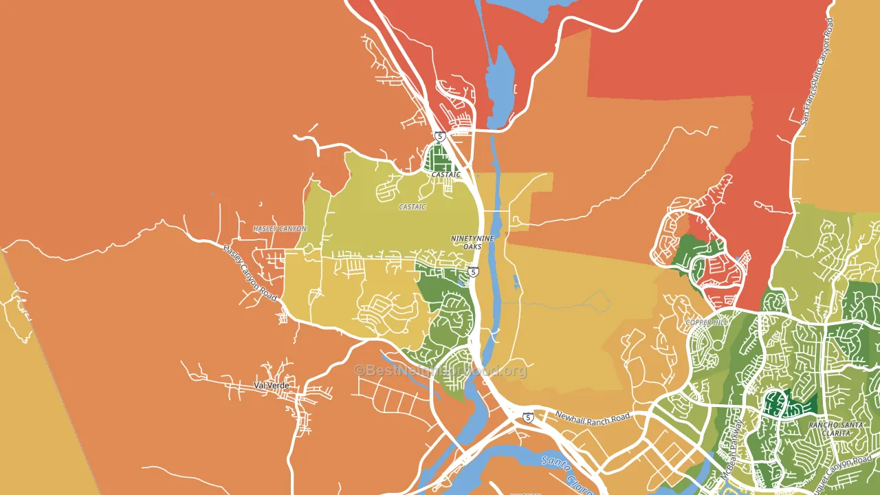 Castaic, CA block-group voter-turnout map