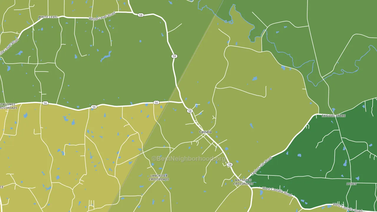 Castalia, NC block-group voter-turnout map