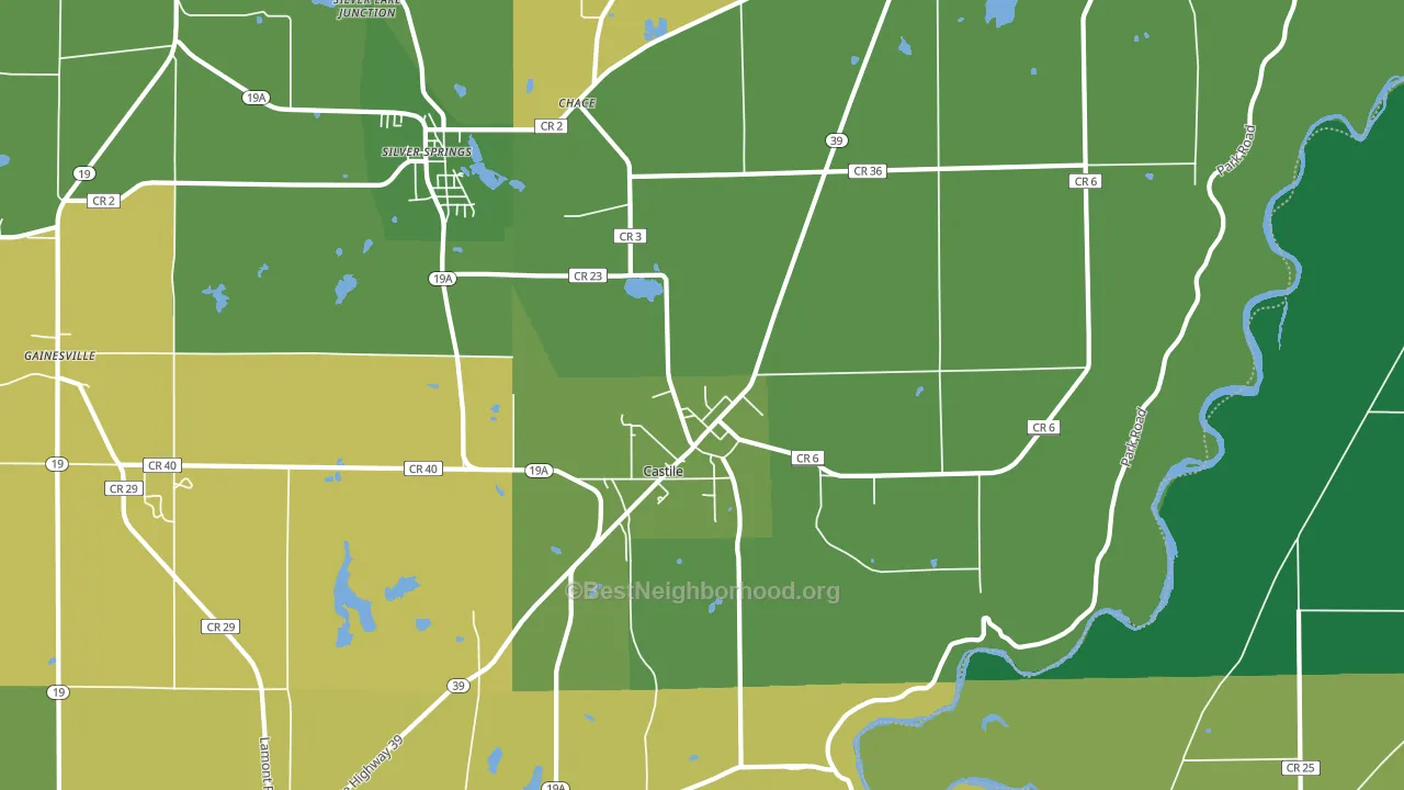 Castile, NY block-group voter-turnout map