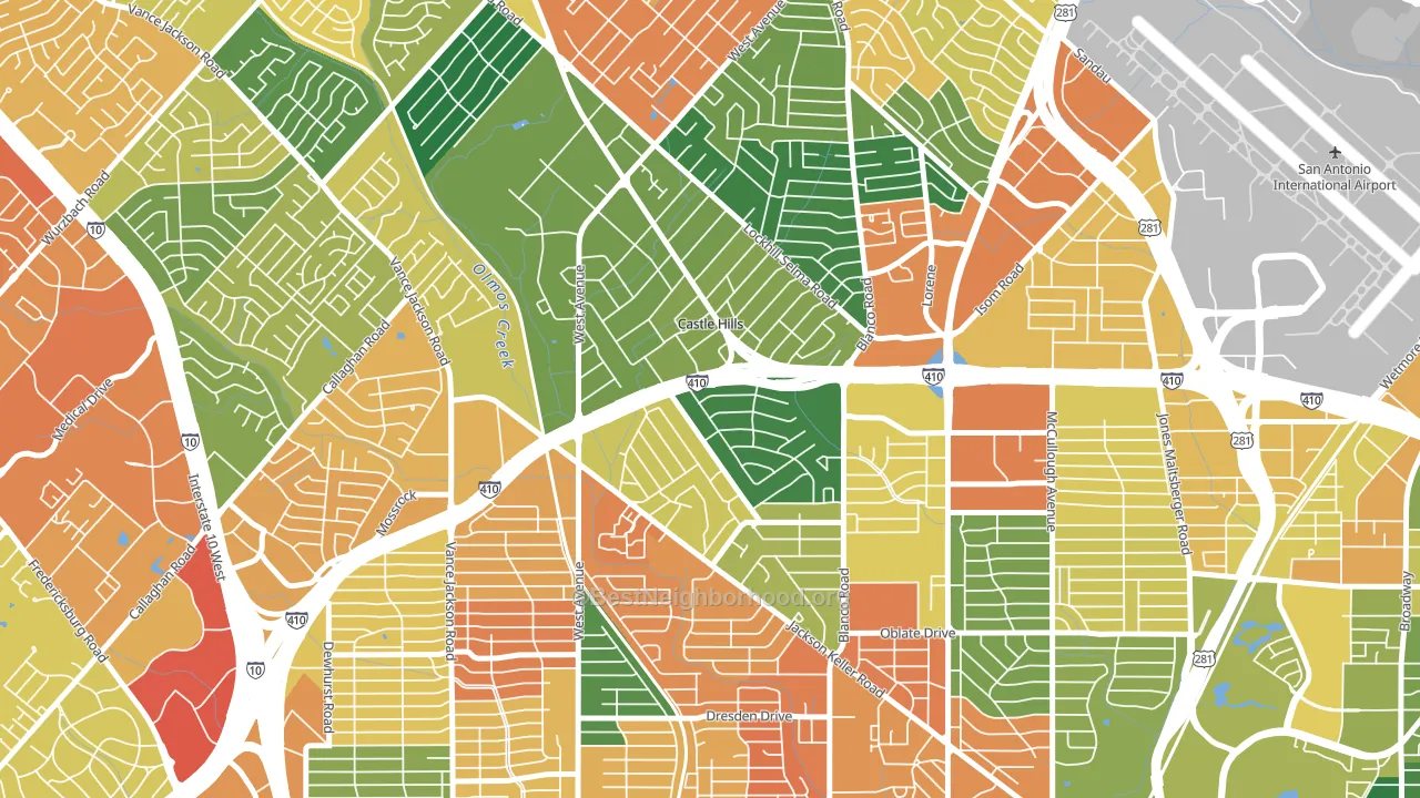 Castle Hills, TX block-group voter-turnout map