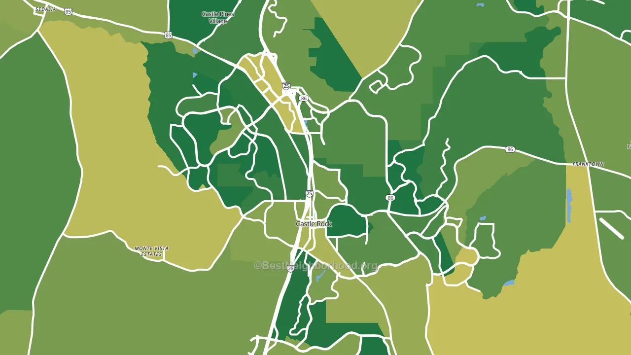 Castle Rock, CO block-group voter-turnout map