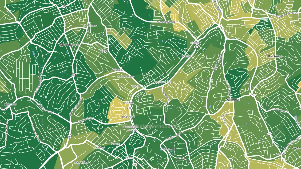 Castle Shannon, PA block-group voter-turnout map