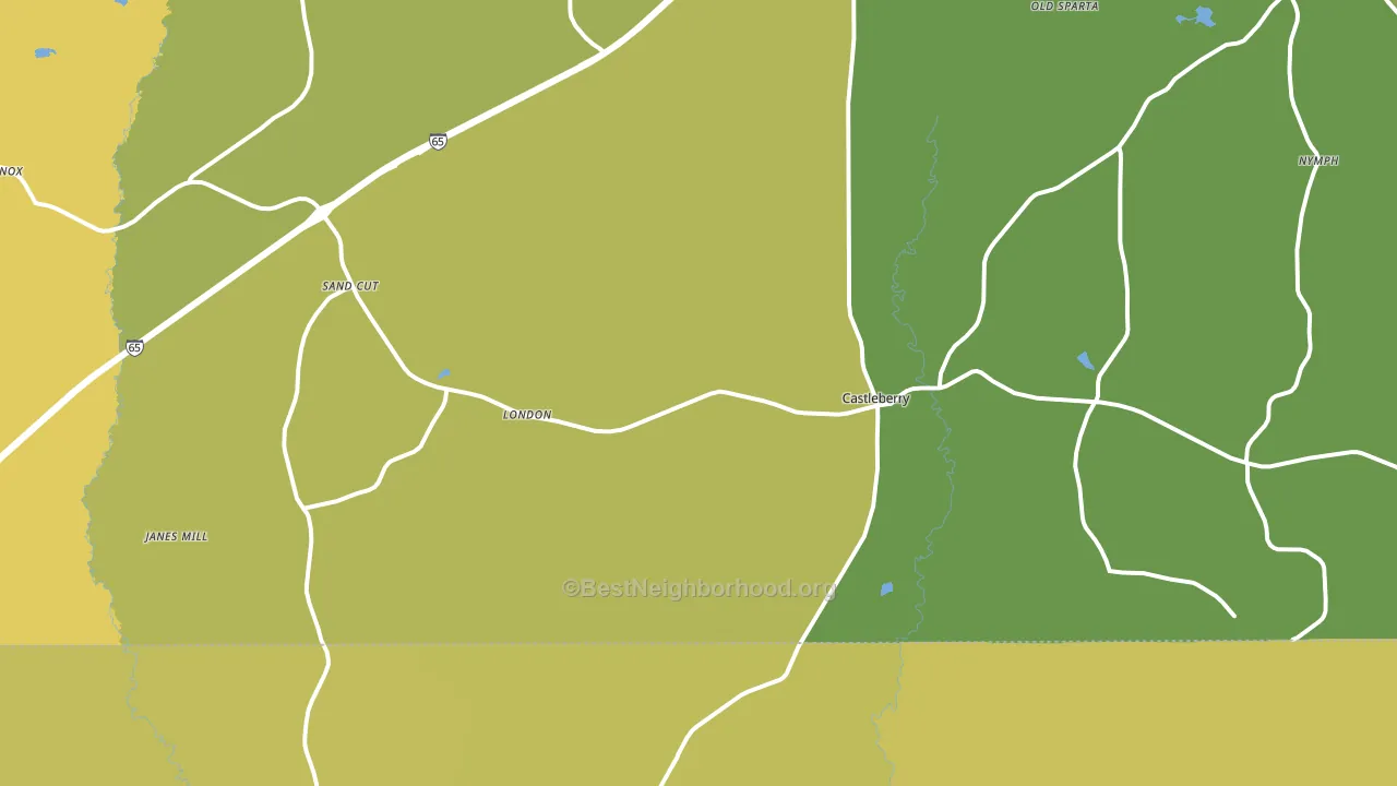 Castleberry, AL block-group voter-turnout map