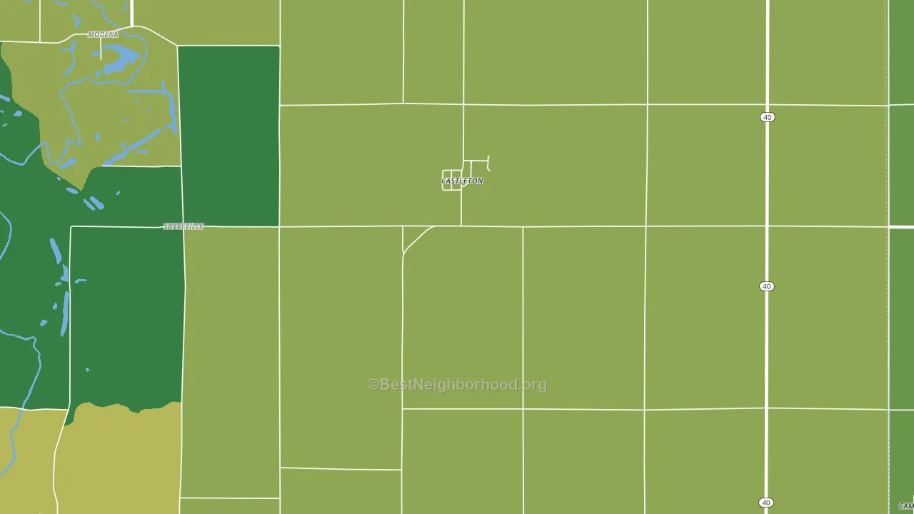Castleton, IL block-group voter-turnout map