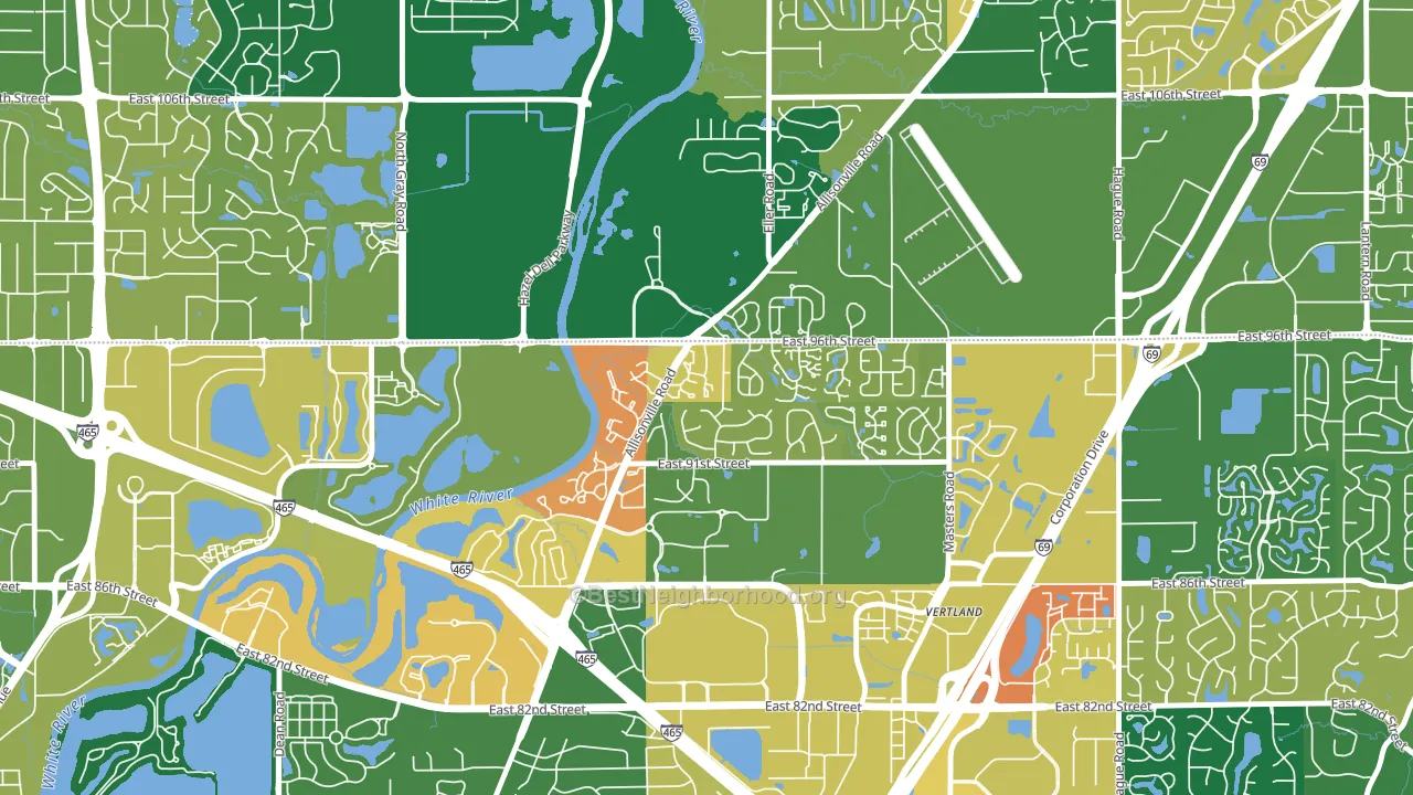 Castleton, Indianapolis, IN block-group voter-turnout map